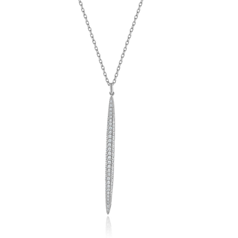 14 Karat White Gold Diamond Spear Necklace