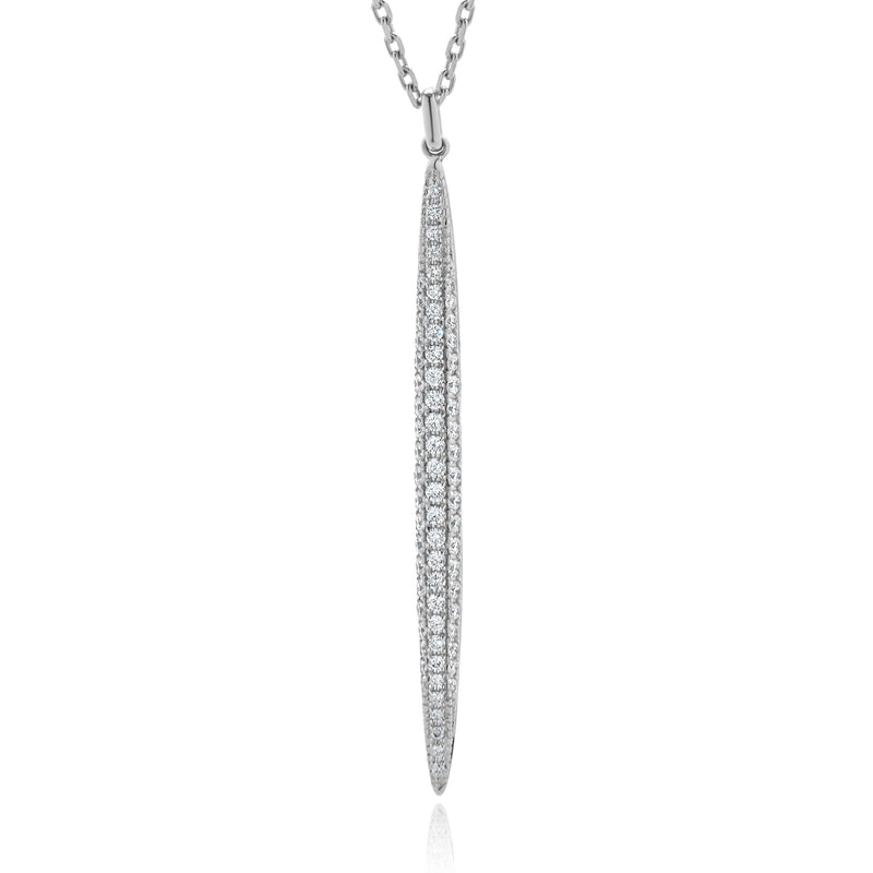 14 Karat White Gold Diamond Spear Necklace
