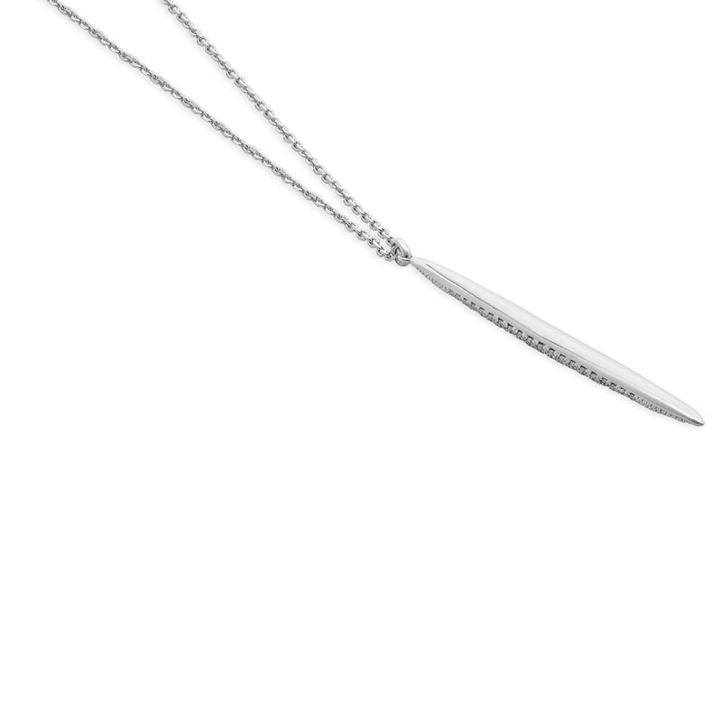 14 Karat White Gold Diamond Spear Necklace