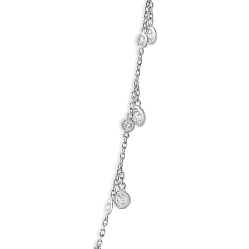 14 Karat White Gold Diamonds By The Yard Dangle Necklace