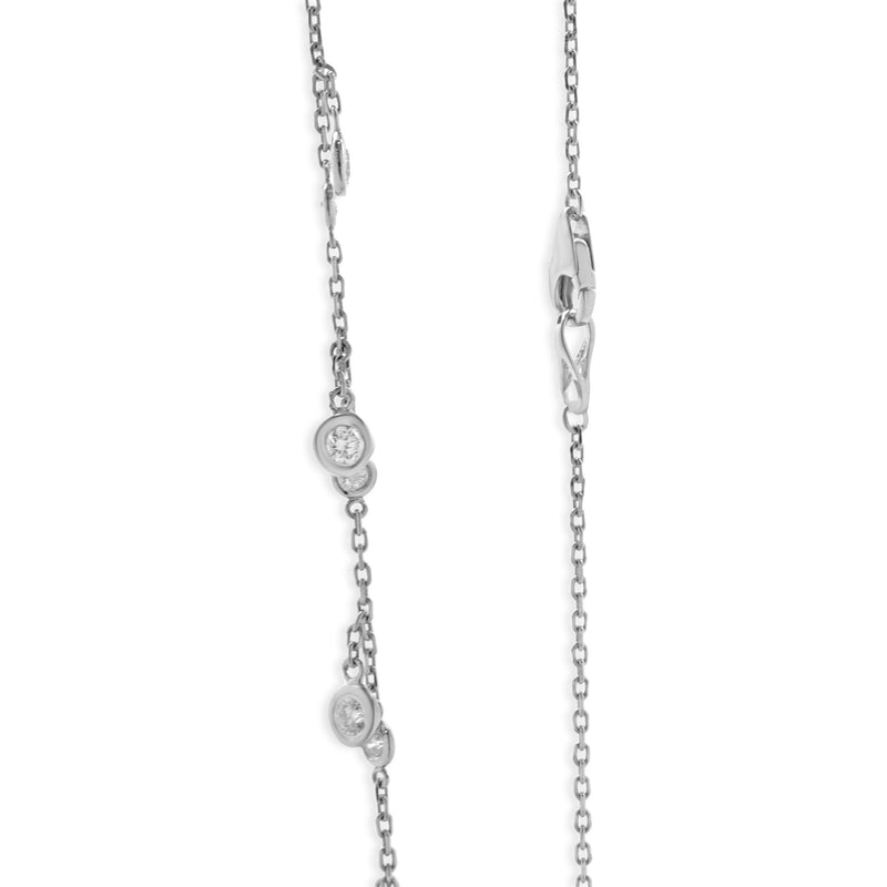 14 Karat White Gold Diamonds By The Yard Dangle Necklace