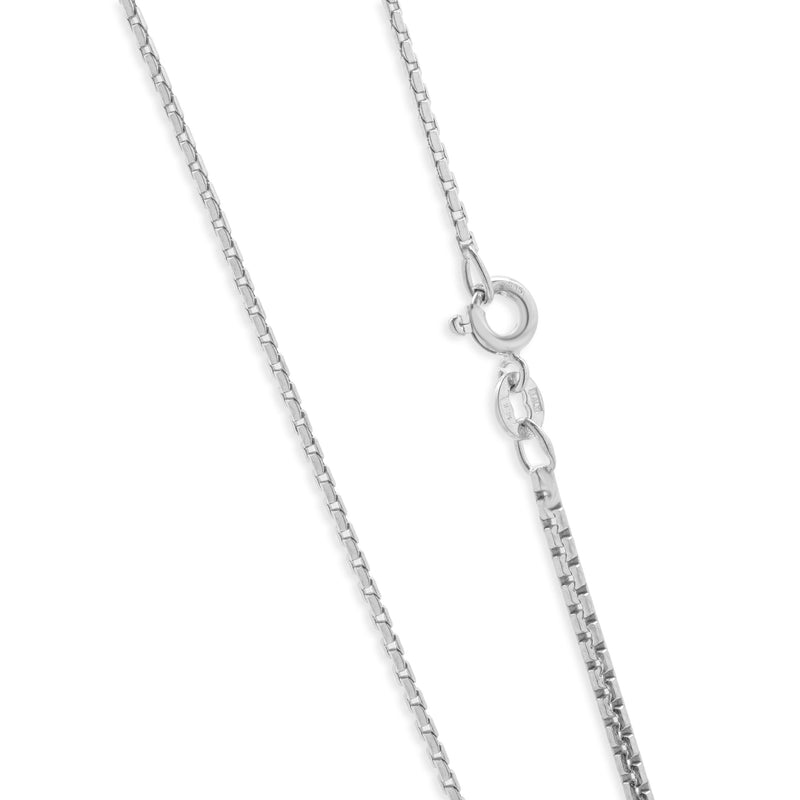 14 Karat White Gold Diamond Open Heart Necklace