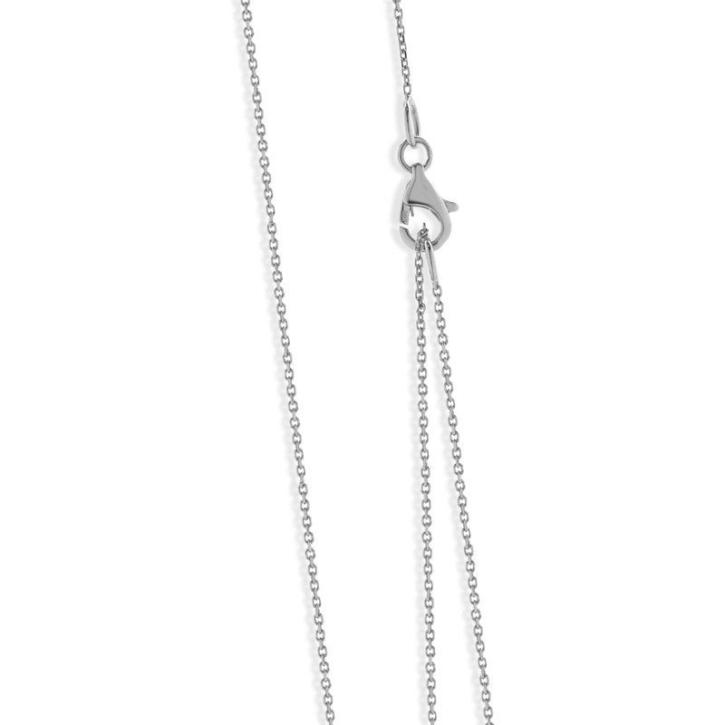 14 Karat White Gold Open Heart Diamond Necklace