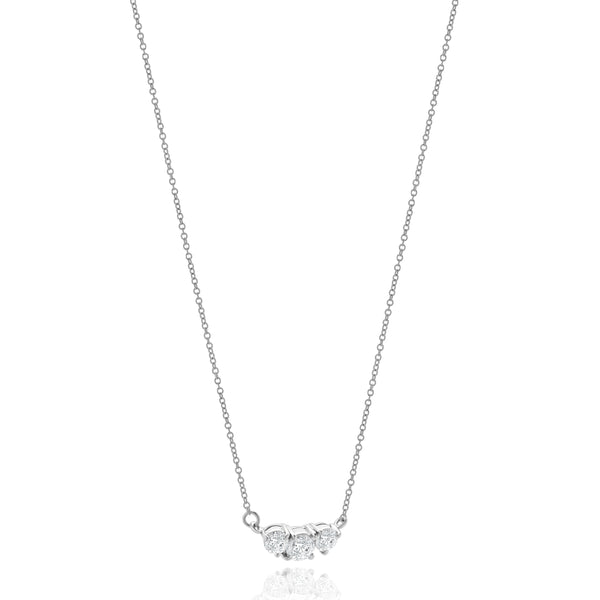 Platinum Three Diamond  Necklace