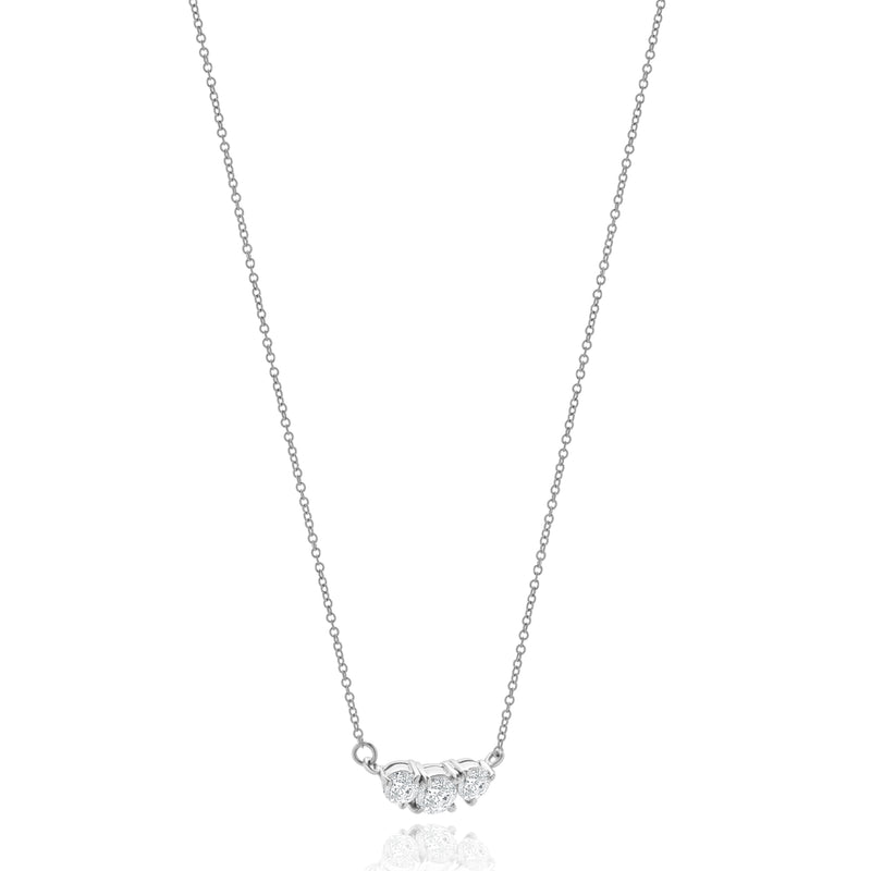 Platinum Three Diamond  Necklace