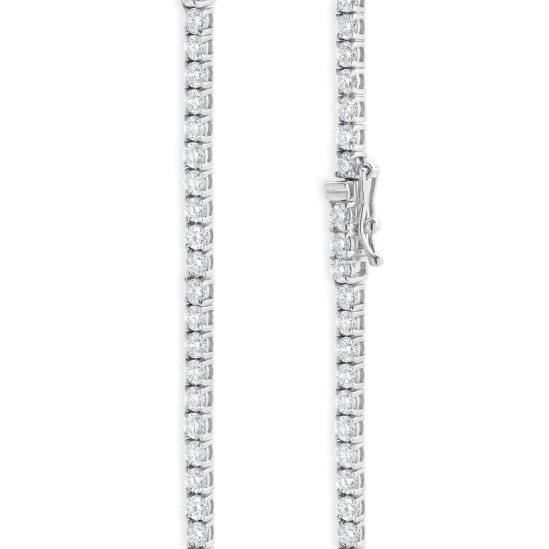 14 Karat White Gold Diamond Inline Tennis Necklace