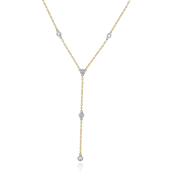 14 Karat Yellow Gold Diamonds By The Yard Lariat Necklace