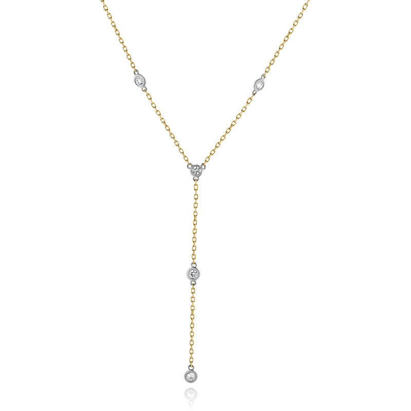 14 Karat Yellow Gold Diamonds By The Yard Lariat Necklace