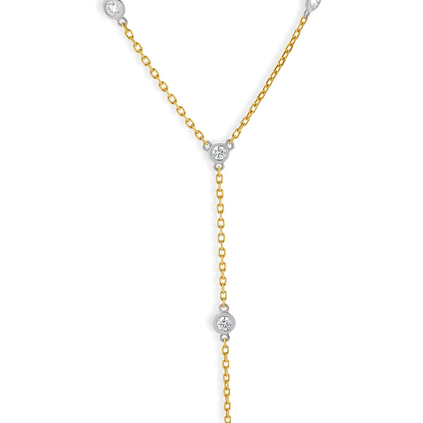 14 Karat Yellow Gold Diamonds By The Yard Lariat Necklace