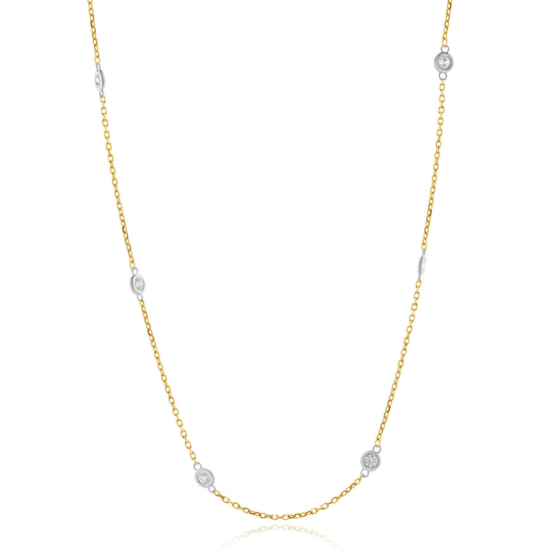 14 Karat Yellow Gold Diamonds By The Yard Necklace