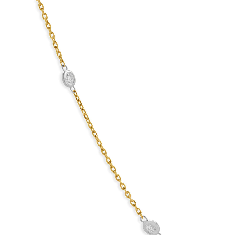 14 Karat Yellow Gold Diamonds By The Yard Necklace