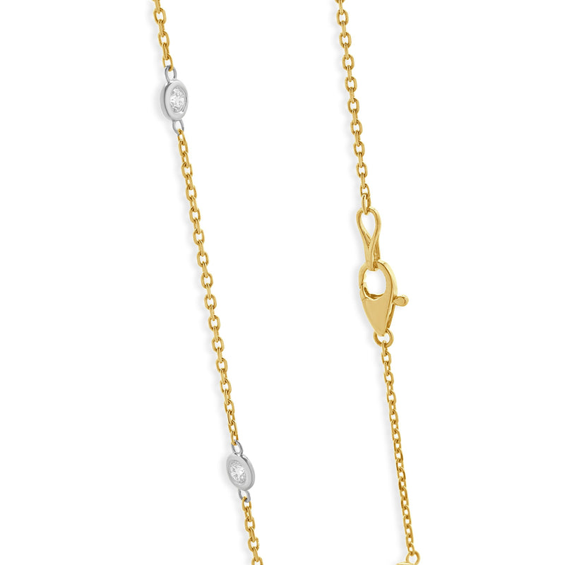 14 Karat Yellow Gold Diamonds By The Yard Necklace