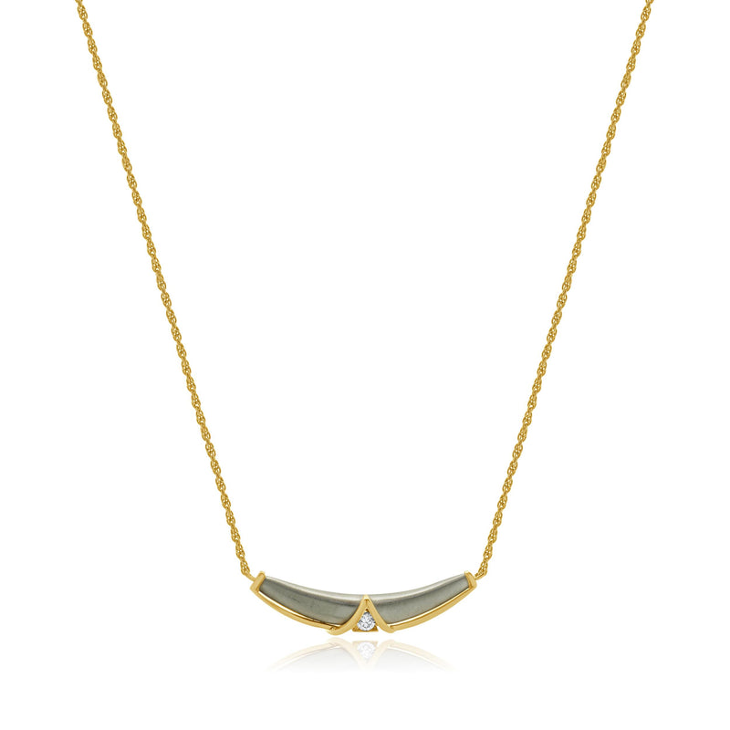 14 Karat Two Tone Diamond Chevron Necklace
