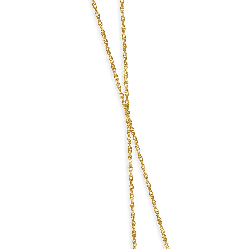 14 Karat Yellow Gold Five Diamond Bezel Set Necklace