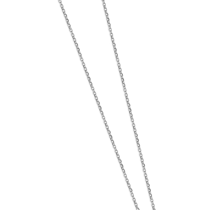 18 Karat White Gold Diamond Triangle Station Necklace