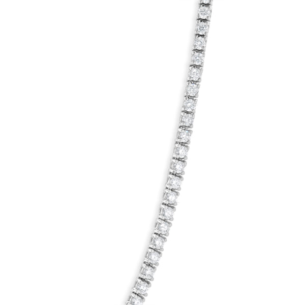 14 Karat White Gold Diamond Inline Tennis Necklace with Adjuster
