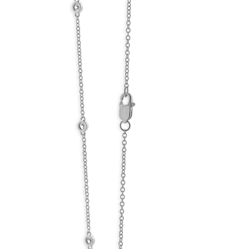 14 Karat White Gold Pear Diamond Cluster Necklace