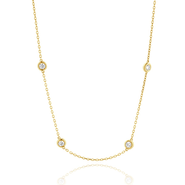 14 Karat Yellow Gold Diamonds by The Yard Necklace