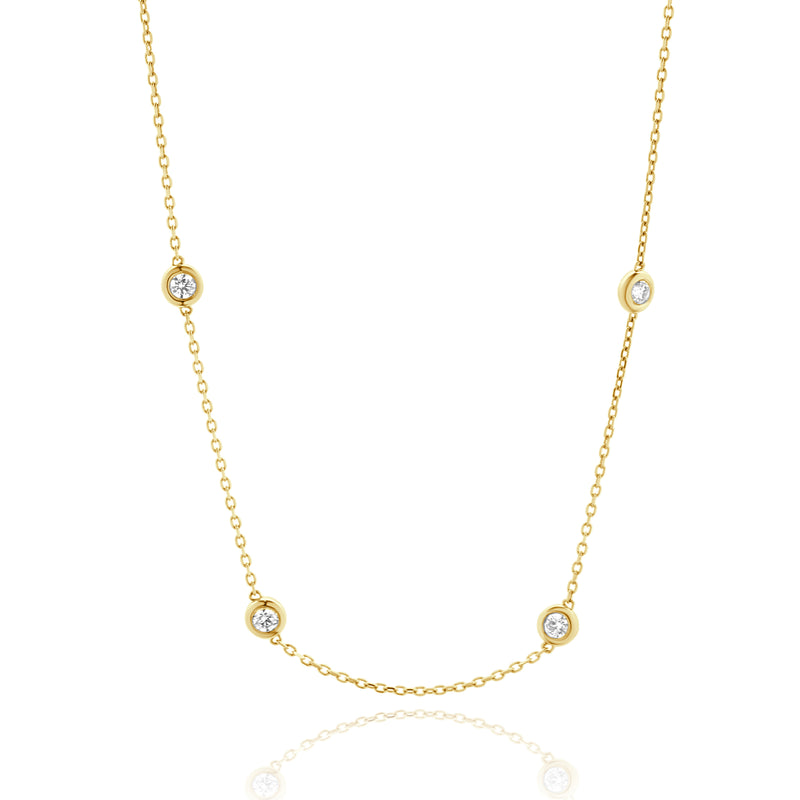 14 Karat Yellow Gold Diamonds by The Yard Necklace