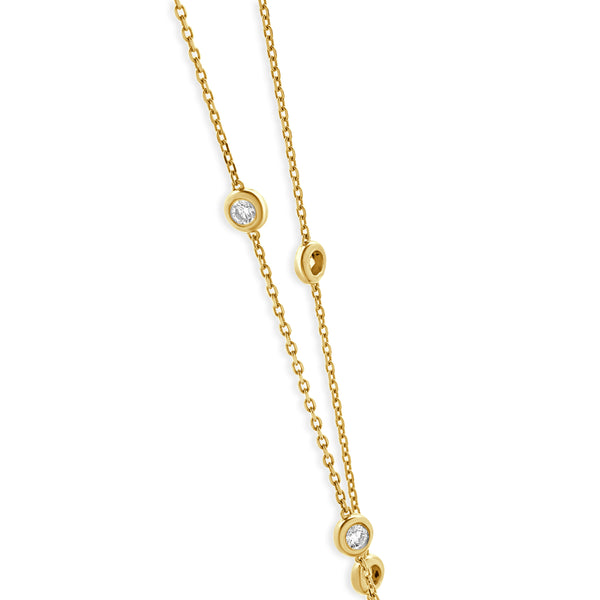 14 Karat Yellow Gold Diamonds by The Yard Necklace
