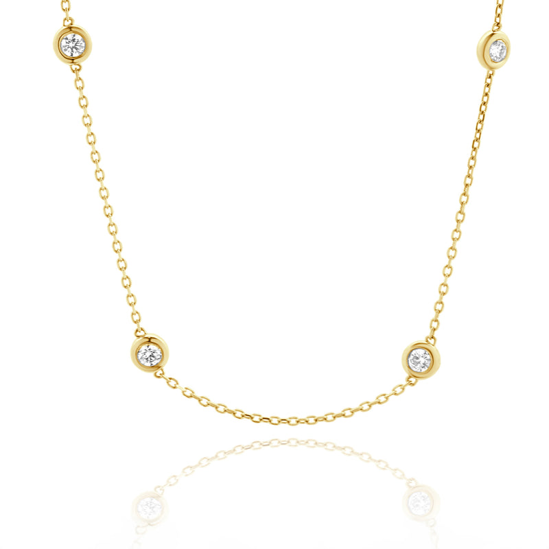 14 Karat Yellow Gold Diamonds by The Yard Necklace