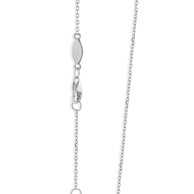 14 Karat White Gold Pave Diamond Bar Necklace