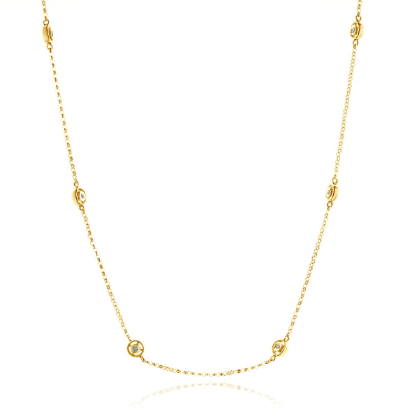 14 Karat Yellow Gold Diamonds by The Yard Necklace