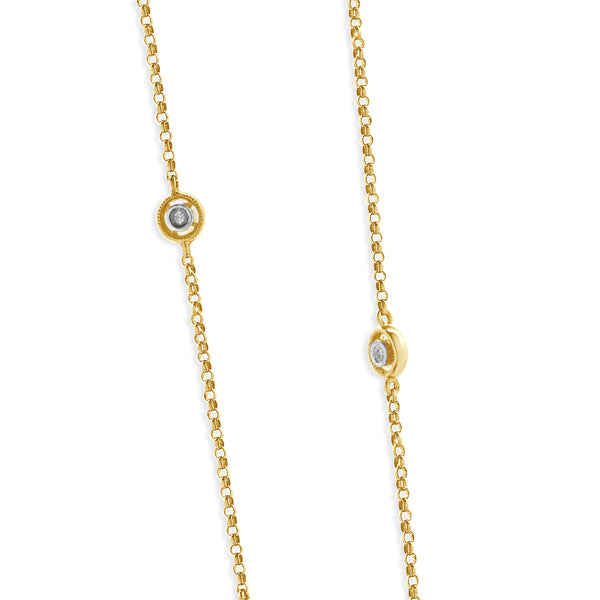 14 Karat Yellow Gold Diamonds by The Yard Necklace