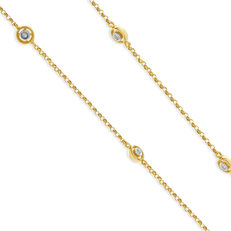 14 Karat Yellow Gold Diamonds by The Yard Necklace