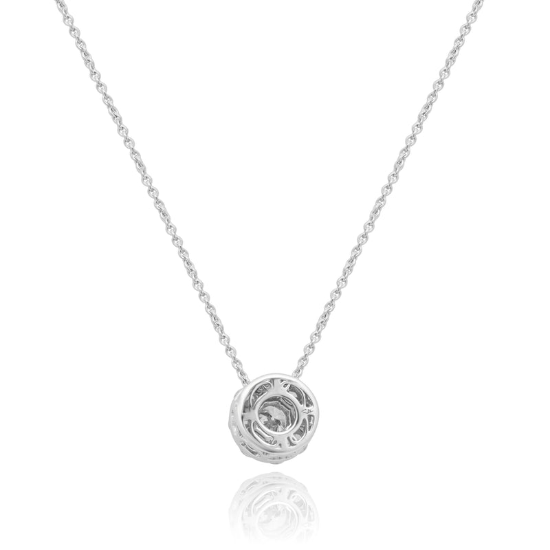 18 Karat White Gold Diamond Cluster Necklace