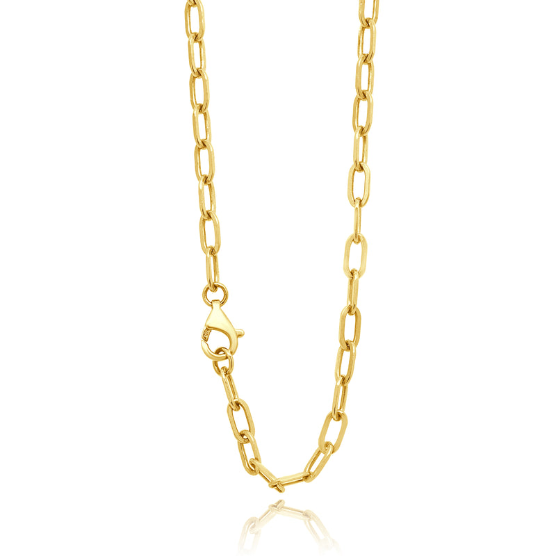 14 Karat Yellow Gold Diamond Hardware Link Necklace