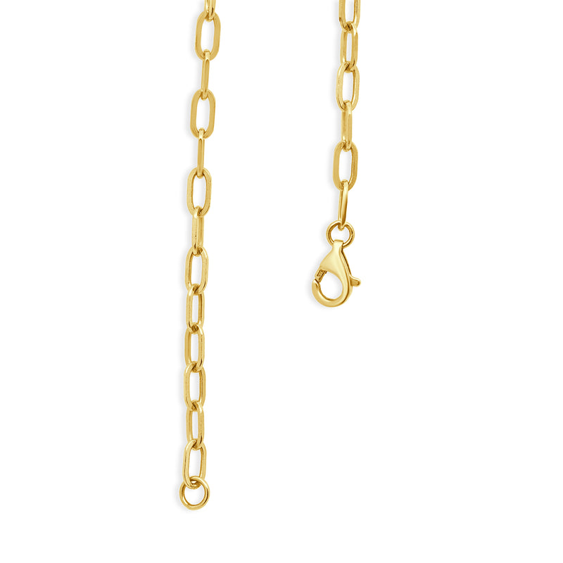 14 Karat Yellow Gold Diamond Hardware Link Necklace