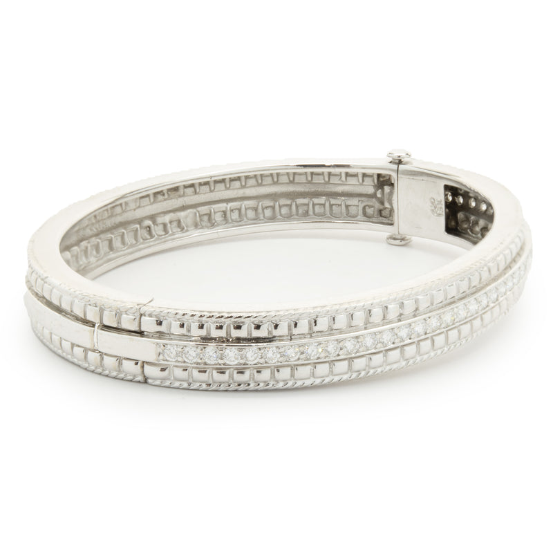 18 Karat White Gold Diamond Bangle Bracelet