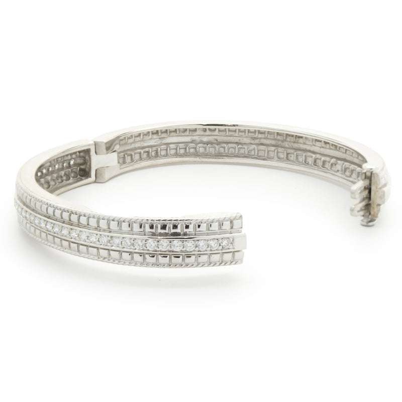 18 Karat White Gold Diamond Bangle Bracelet