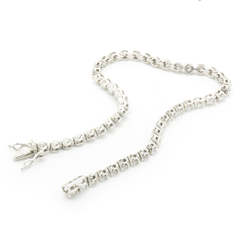 14 Karat White Gold Diamond Tennis Bracelet