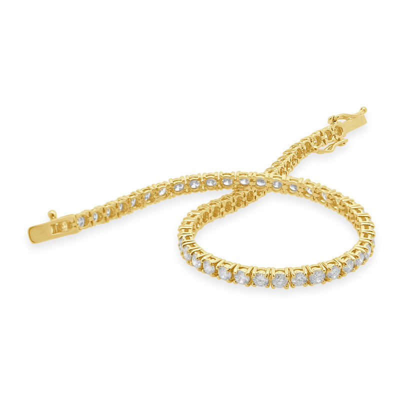 18k Yellow Gold Diamond Tennis Bracelet