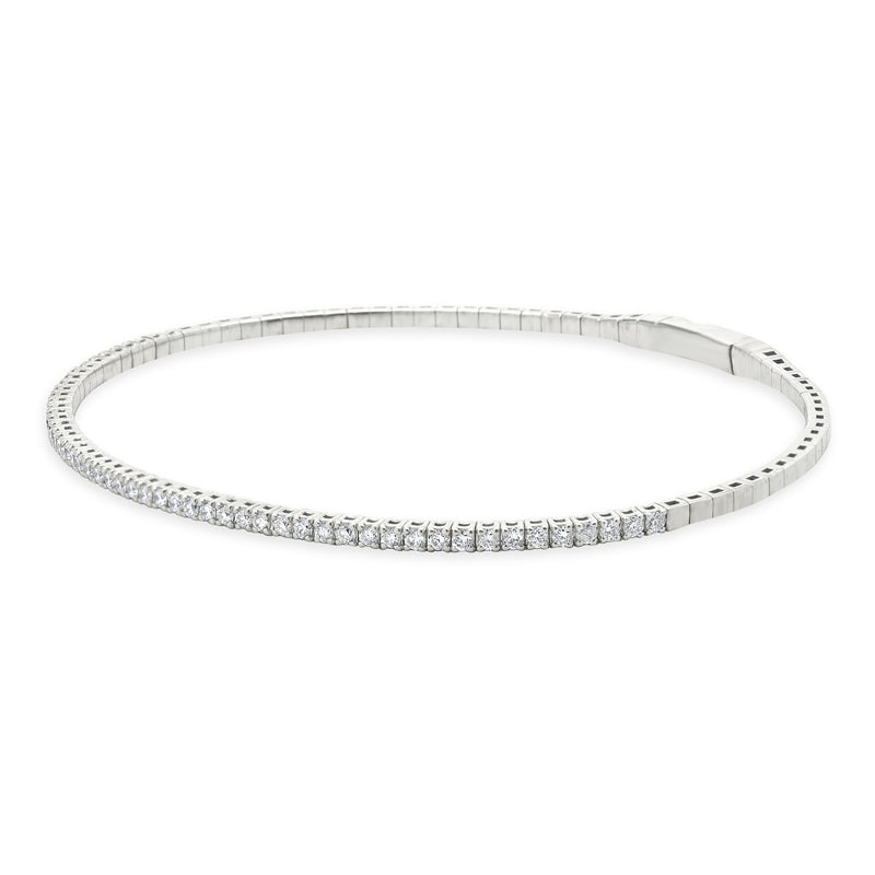14 Karat White Gold Diamond Flex Bracelet