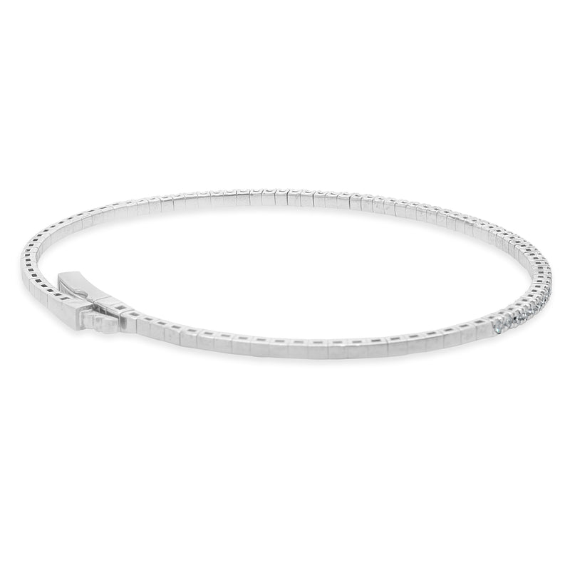 14 Karat White Gold Diamond Flex Bracelet