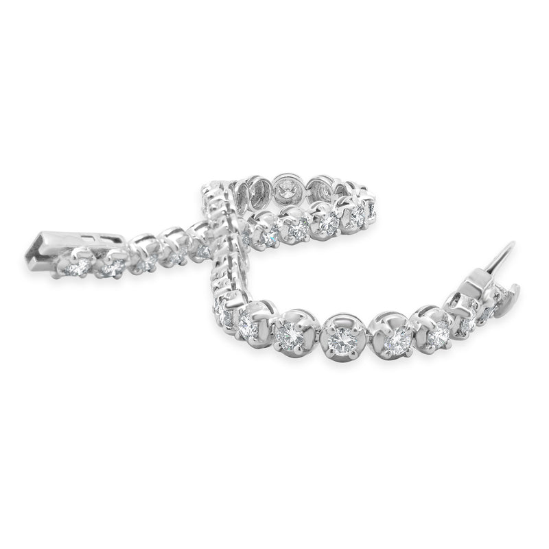 14 Karat White Gold Diamond Tennis Bracelet