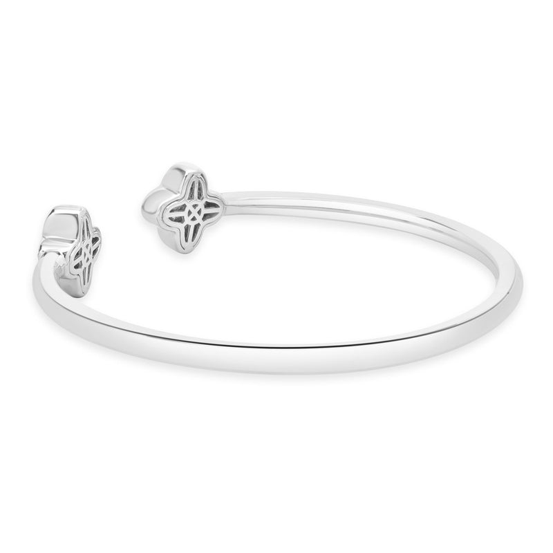 14 Karat White Gold Diamond X Cuff Bracelet