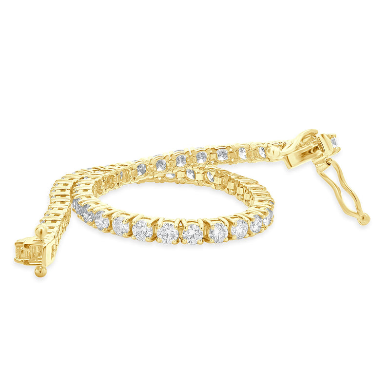 14 Karat Yellow Gold Diamond Inline Tennis Bracelet