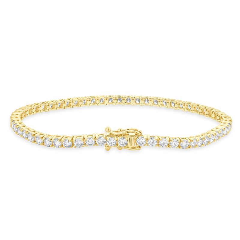 14 Karat Yellow Gold Diamond Inline Tennis Bracelet