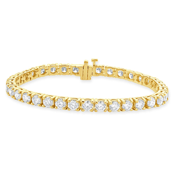 14 Karat Yellow Gold Diamond Inline Tennis Bracelet