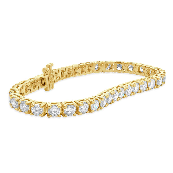 14 Karat Yellow Gold Diamond Inline Tennis Bracelet
