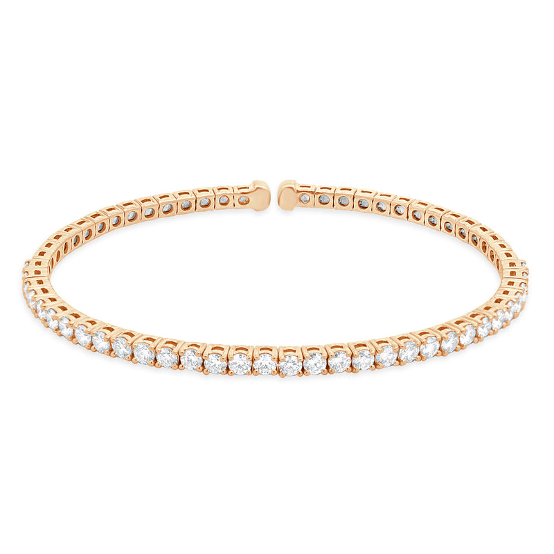 14 Karat Rose Gold Diamond Flex Cuff Bracelet