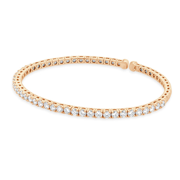 14 Karat Rose Gold Diamond Flex Cuff Bracelet