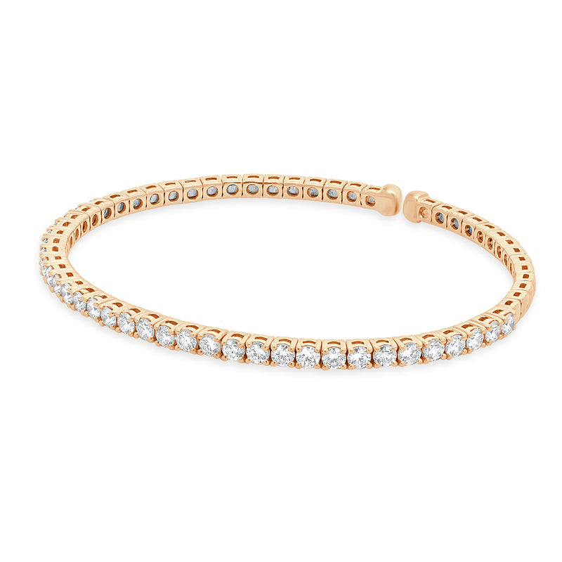 14 Karat Rose Gold Diamond Flex Cuff Bracelet
