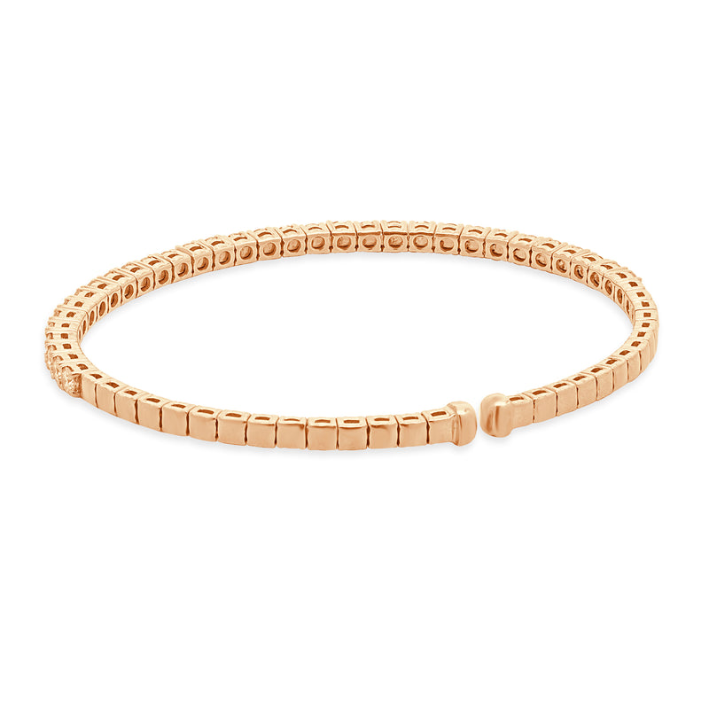 14 Karat Rose Gold Diamond Flex Cuff Bracelet