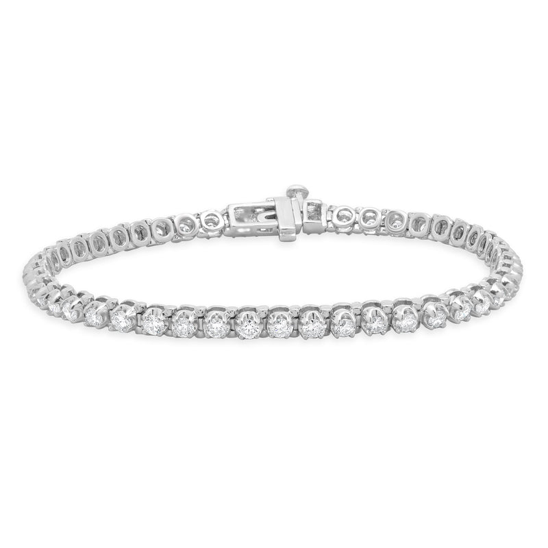 14 Karat White Gold Diamond Inline Tennis Bracelet