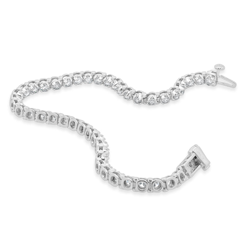 14 Karat White Gold Diamond Inline Tennis Bracelet